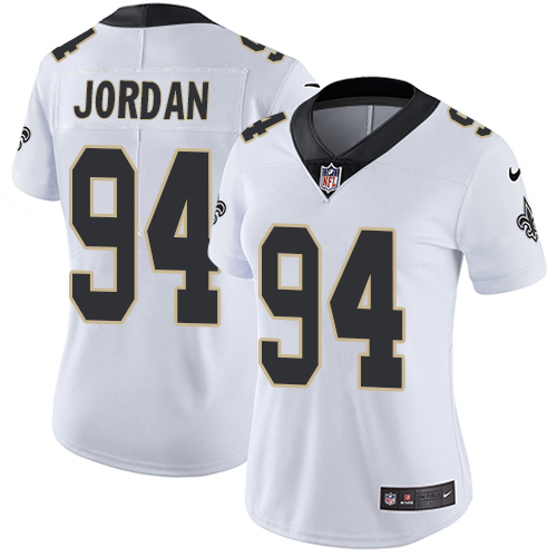 Women's New Orleans Saints #94 Cameron Jordan White Vapor Untouchable Limited Stitched Jersey(Run Small)